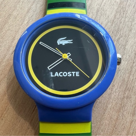 Lacoste GOA Blue green Black dial watch NEW BATTERY - Picture 1 of 6